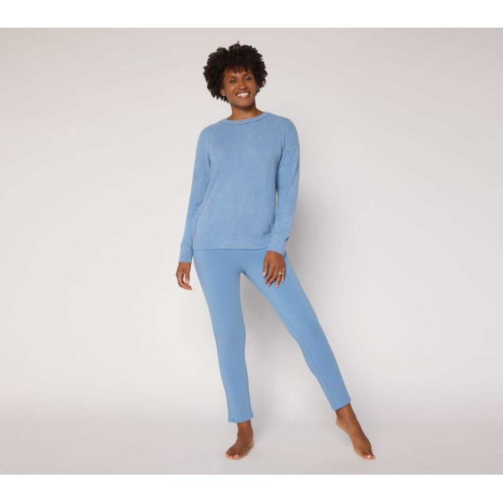 Barefoot Dreams Women's Plus Sz Set 3X Reg. CozyChic Lite Pullover & Blue